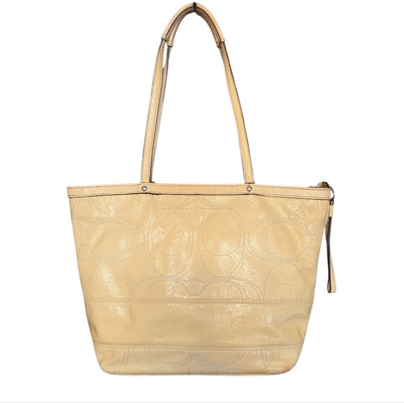 Beautiful Coach C-Stich Tote Shoulder Bag In Cream - Picture 3 of 9